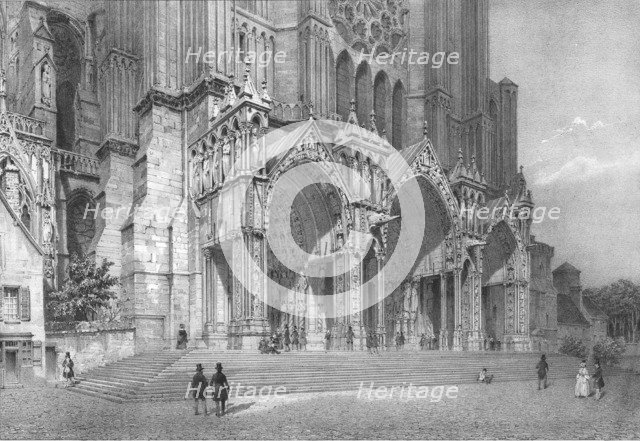 Chartres Cathedral, northern France, c1830s. Artists: Jean Jacottet, Philippe Benoist.