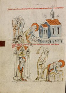 Saint Hedwig Leaving Bloody Footprints in the Snow: The Self-Flagellation of Saint Hedwig, 1353. Creator: Unknown.