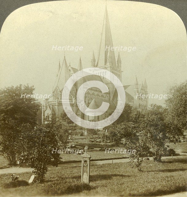'Trondhjem cathedral, whose traditions reach back eight centuries, Norway', c1905. Creator: Unknown.