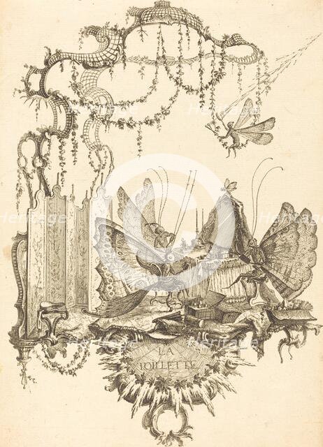 La Toilette, in or after 1756. Creator: Charles-Germain de Saint-Aubin.