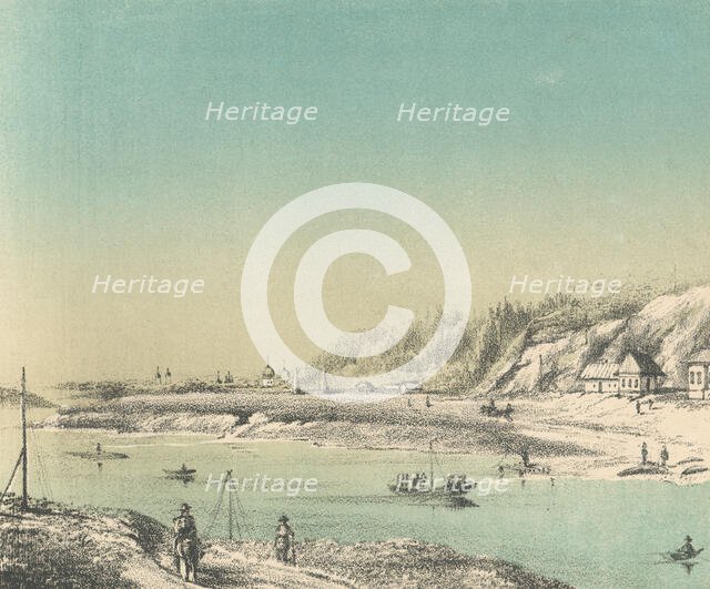 View of Tomsk From the Ferry Across the Tom River Along the Moscow Highway, 1871. Creators: M Kolosov, J Rogulin.