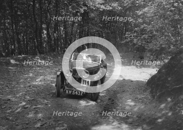 MG J2 competing in the Brighton & Hove Motor Club Brighton-Beer Trial, 1934. Artist: Bill Brunell.