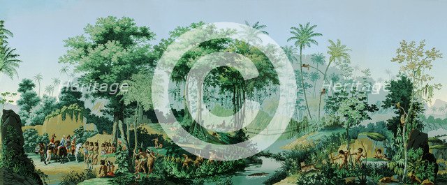The Views of Brazil. Panoramic wallpaper (detail), c. 1830.