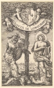 Frontispiece for 'The Fall of Longobardi' (La Caduta de' Longobardi), poems by Sigismond B..., 1656. Creator: Stefano della Bella.