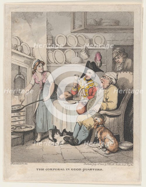 The Corporal in Good Quarters, July 18, 1802., July 18, 1802. Creator: Thomas Rowlandson.