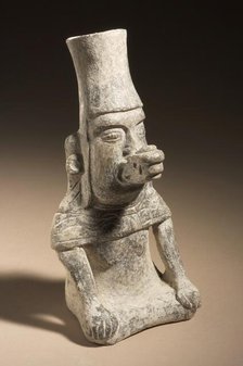 Seated Figure Wearing Serpent Mask, A.D. 550-900. Creator: Unknown.