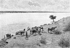 The banks of the Rio Neuquen, Argentina, 1895.Artist: Alfred Paris