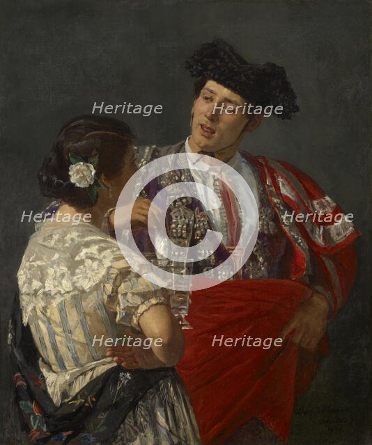 Offering The Panal To The Bullfighter, 1873. Creator: Mary Cassatt.