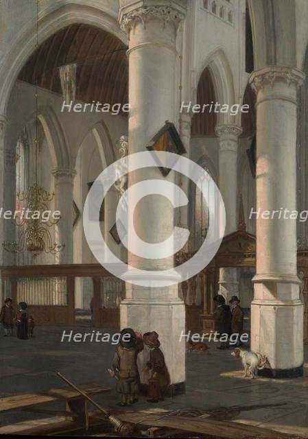 Interior of the Oude Kerk, Delft, probably 1650. Creator: Emanuel de Witte.