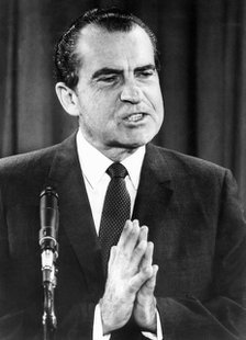 President Nixon during the Watergate affair, 1973-1974. Artist: Unknown