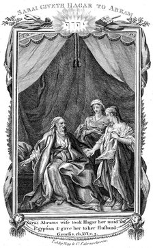 Sarah, Abraham's wife, being barren, offers Hagar her maid to her husband, c1804. Artist: Unknown