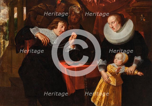 Portrait of a gentleman examining jewelry in the presence of his family, 1640. Creator: Hulsman, Johann (around 1610-vor 1652).