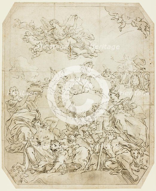 Aurora Heralds the Break of Day to the Four Corners of the Globe, n.d. Creator: Unknown.