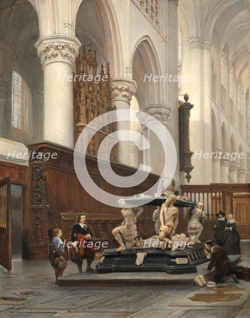 The Choir of the O.L.-Vrouwekerk in Breda with the Tomb of Engelbert II of Nassau, 1843. Creator: Johannes Bosboom.