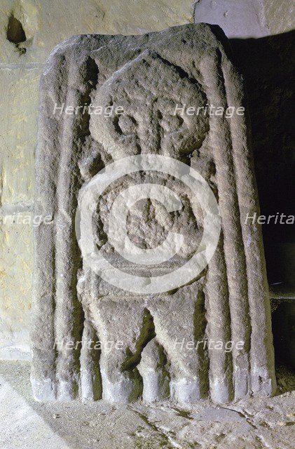 Fragment of an Anglo-Scandinavian cross-shaft showing a warrior, c.10th century. Artist: Unknown