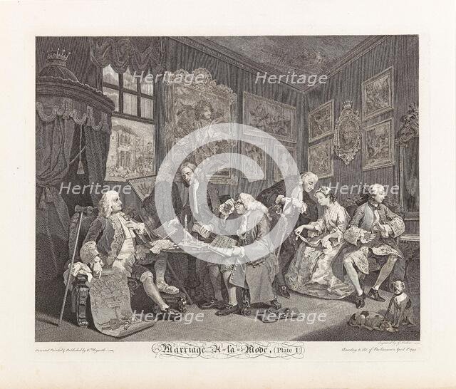 Marriage a la Mode. Plate I: The Marriage Settlement, 1745. Creator: Hogarth, William (1697-1764).