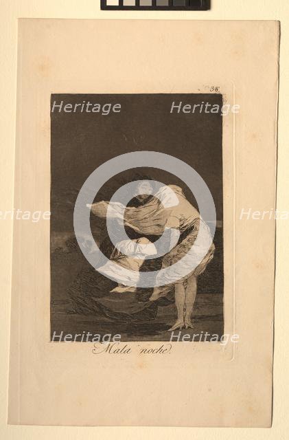 Caprichos: A Bad Night. Creator: Francisco de Goya (Spanish, 1746-1828).