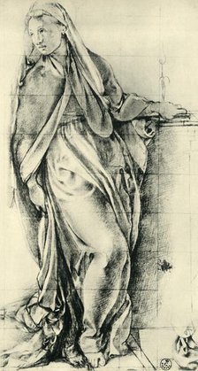 Sketch of the Virgin Mary for an Annunciation, mid-16th century, (1943). Creator: Jacopo Pontormo.