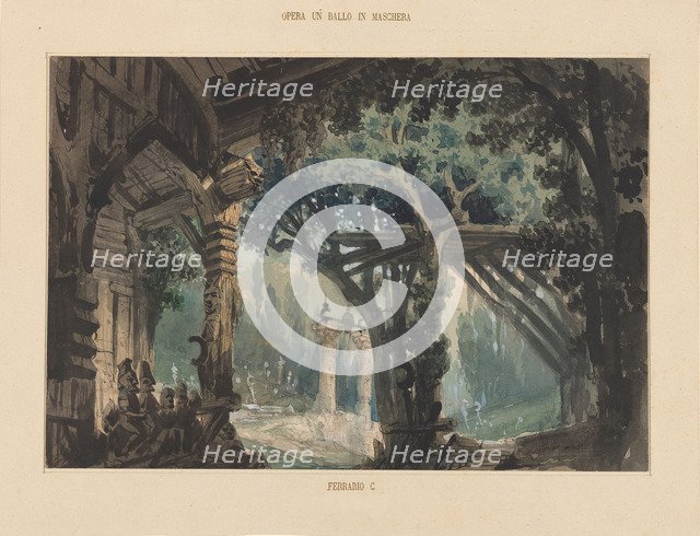 Set design for opera Un ballo in maschera by Giuseppe Verdi.