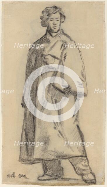 Man Wearing a Cloak [recto], 1852/1858. Creator: Edouard Manet.