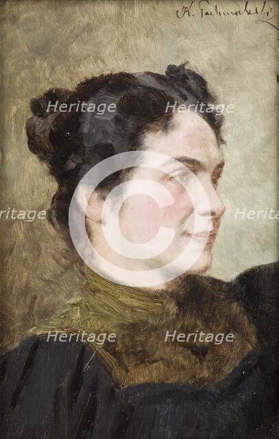 Portrait of a Smiling Lady, 1885. Creator: Kazimierz Pochwalski.