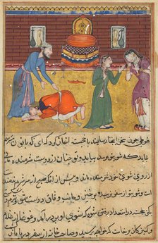 Page from Tales of a Parrot (Tuti-nama): Fifty-second night: The pious man’s son..., c. 1560. Creator: Unknown.