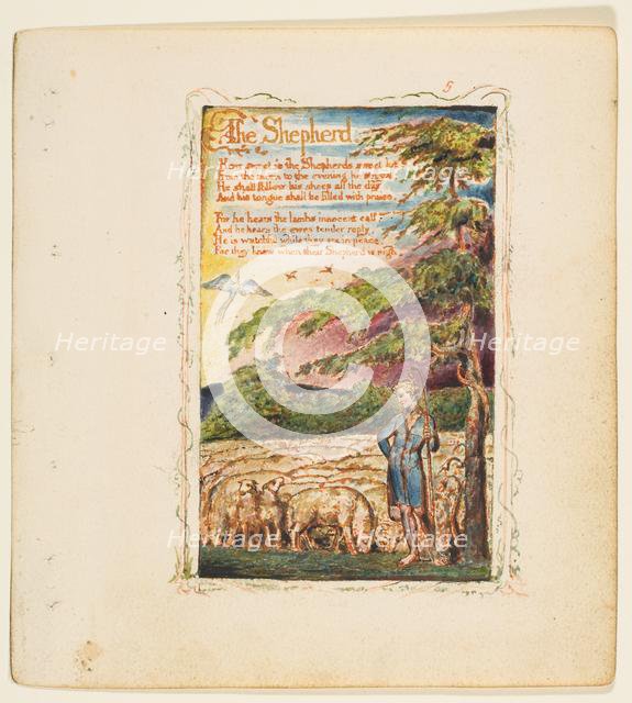 Songs of Innocence and of Experience: The Shepherd, ca. 1825. Creator: William Blake.