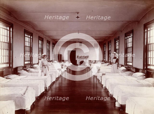 Claybury Asylum, Woodford, Essex: a dormitory, (1893?). Creator: London & County Photographic Co.