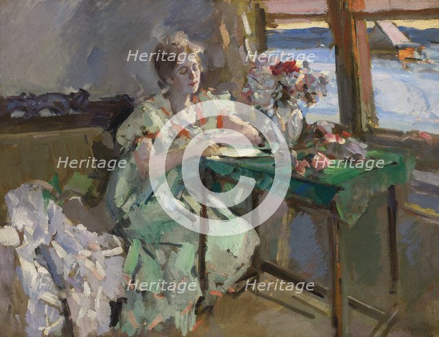 At the Window, 1918. Artist: Korovin, Konstantin Alexeyevich (1861-1939)