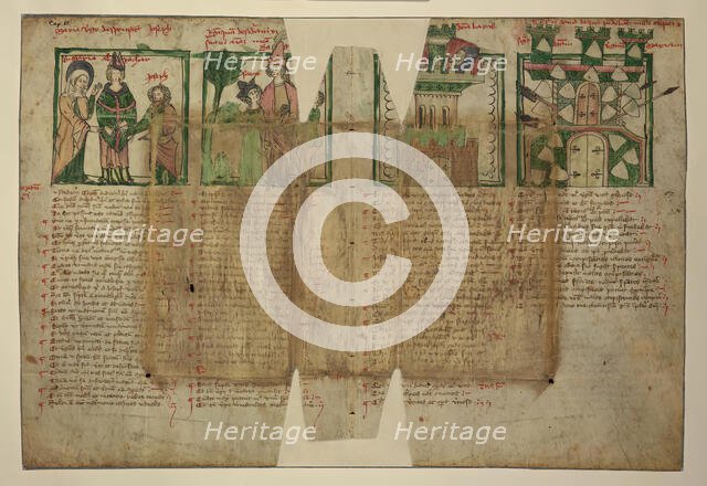 Two Leaves from the Mirror of Human Salvation, late 14th century. Creator: Unknown.