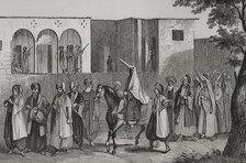 Wedding march to Mount Lebanon, 1840.  Creator: Charles Nicolas Ransonnette.