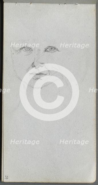 Sketchbook, page 59: Study of a Face. Creator: Ernest Meissonier (French, 1815-1891).