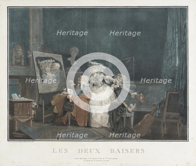 The Two Kisses, 1786. Creator: Philibert Louis Debucourt.