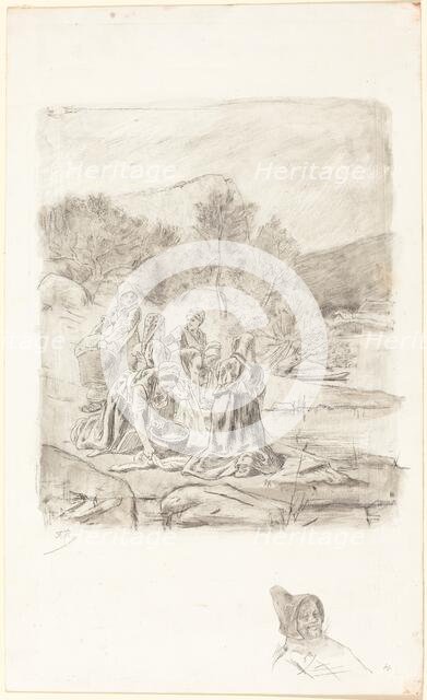 Washerwomen, c.1884-1887. Creator: Félicien Rops.