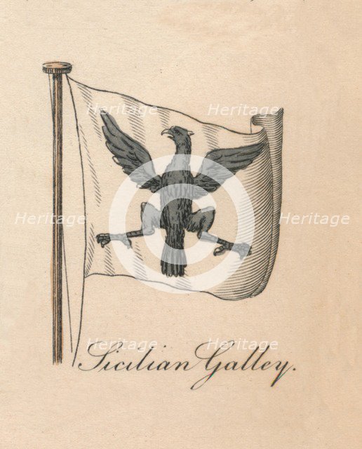 'Sicilian Galley', 1838. Artist: Unknown.