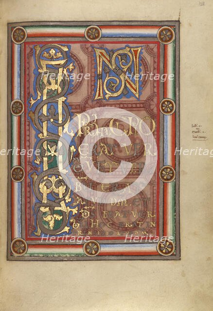 Decorated Incipit Page; Gospel Book, about 1120-1140. Creator: Unknown.