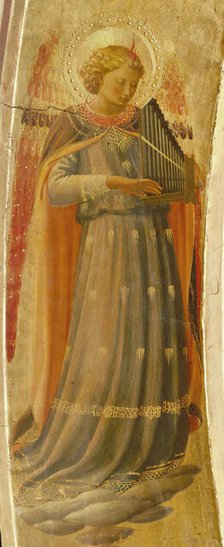 Angel making music (From the Tabernacle of the Linaioli), ca. 1433. Creator: Angelico, Fra Giovanni, da Fiesole (ca. 1400-1455).
