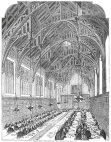 The Great Hall, Lincoln's Inn - the Royal Dejeuner, 1845. Creator: Unknown.