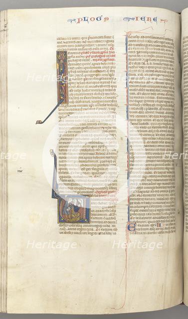 Fol. 292v, Jeremiah, historiated initial V, the stoning of Jeremiah, c. 1275-1300. Creator: Unknown.