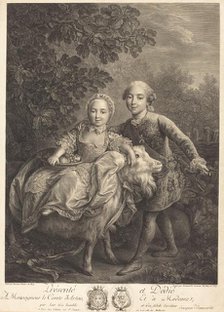 The Comte d'Artois and His Sister Mademoiselle Clotilde, 1767. Creator: Jacques Firmin Beauvarlet.