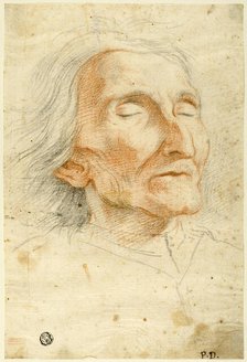 Face of an Old Man with Eyes Closed, n.d. Creator: Pietro Dandini.