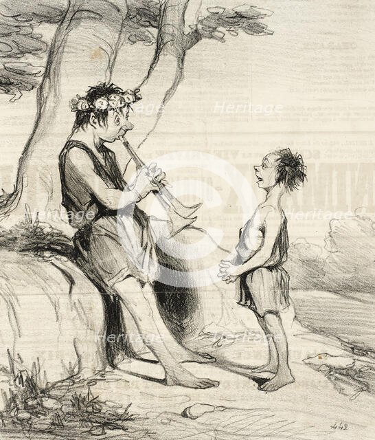 Les Bergers de Virgile, 1842. Creator: Honore Daumier.