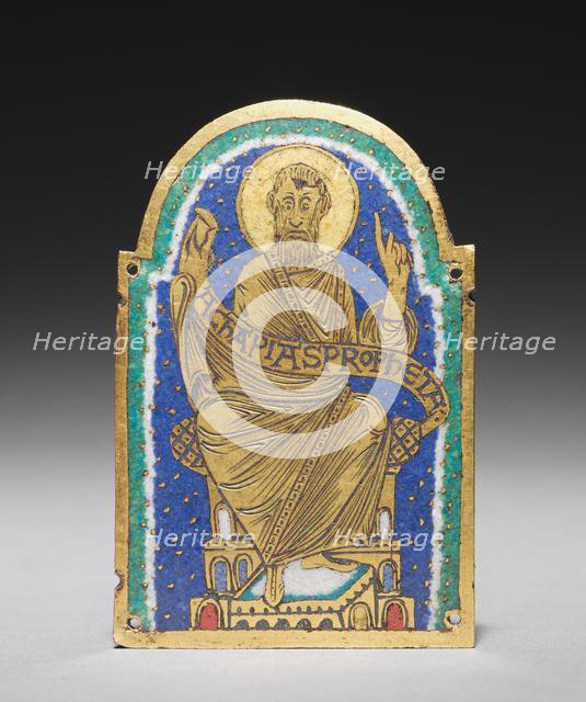 Plaque with Seated Prophet from a Reliquary Shrine: Achapias (Obadiah), c. 1170-1180. Creator: Unknown.