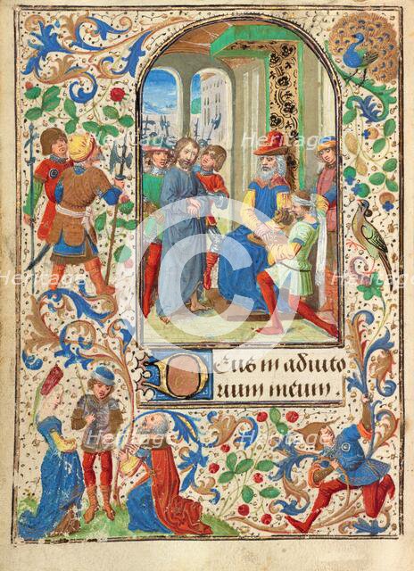 Christ before Pilate; Prayer Book of Charles the Bold, about 1471. Creator: Lieven van Lathem.