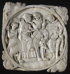 Mirror case: Riding couple , c. 1300. Creator: West European Applied Art.