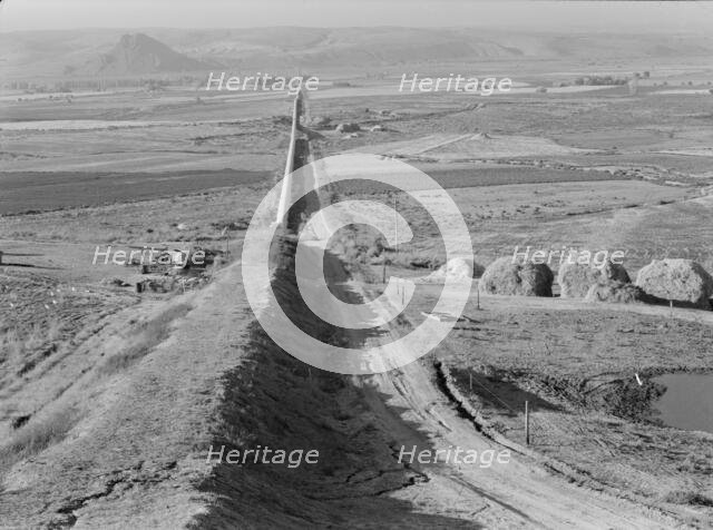 Siphon - the world's longest - which carries water 5 miles to Dead Ox Flat, Oregon, 1939. Creator: Dorothea Lange.