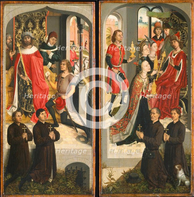 Abner's Messenger before David (?); The Queen of Sheba Bringing Gifts to Solomon..., ca. 1480. Creator: Master of the Saint Barbara Legend.