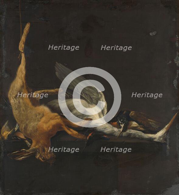 Still Life with Hare, Heron and other Birds, 1630-1652. Creator: Elias Vonck.