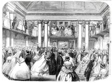 Literary reunion in Mr. Mudie's new hall, 1860. Creator: Unknown.