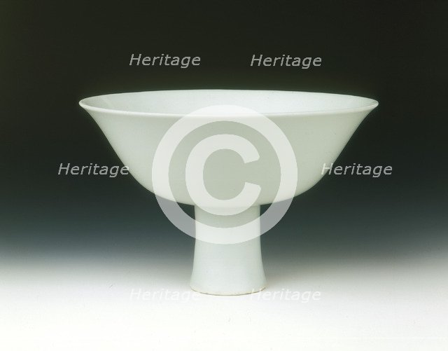 Porcelain stemcup with 'sweet white' glaze, Ming dynasty, Yongle period, China, 1403-1425. Artist: Unknown